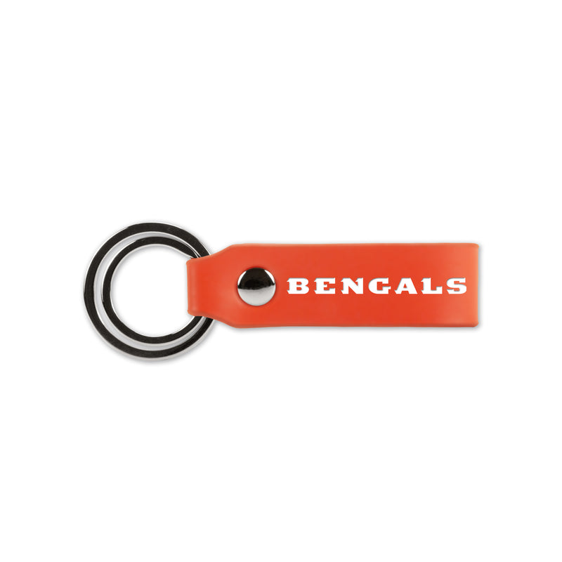 Bengals Laser Engraved Silicone Keychain Strap - Orange