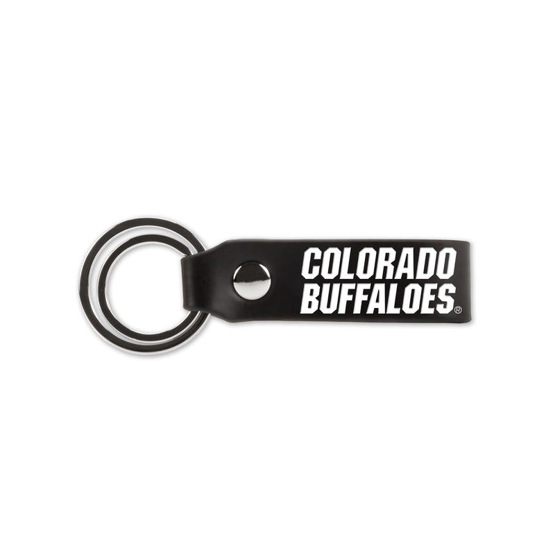 Colorado University Laser Engraved Silicone Keychain Strap - Black