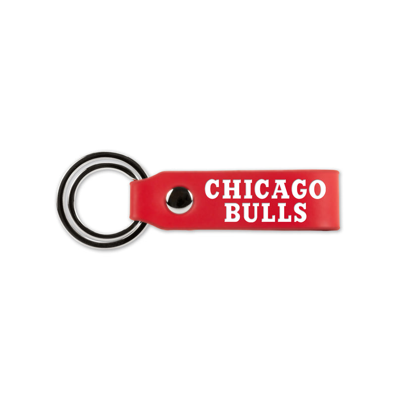 Bulls Laser Engraved Silicone Keychain Strap - Red