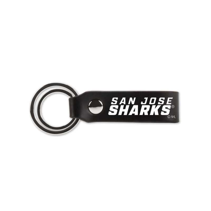 Sharks Laser Engraved Silicone Keychain Strap - Black