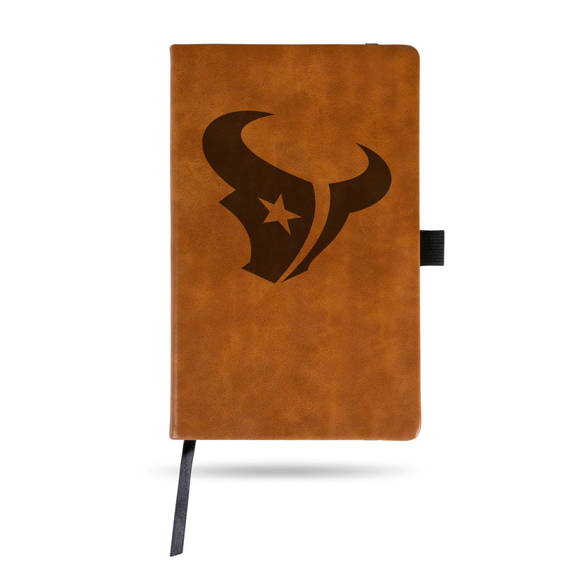 Texans Laser Engraved Brown Notepad With Generic Logo