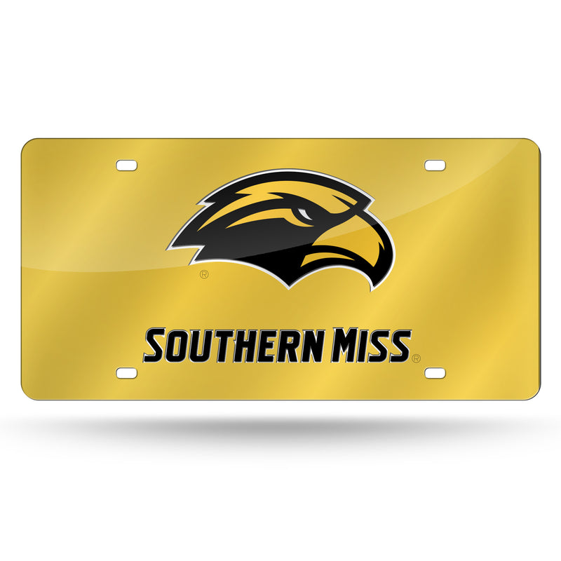 Southern Mississippi Golden Eagles Colored Laser Cut Auto Tag