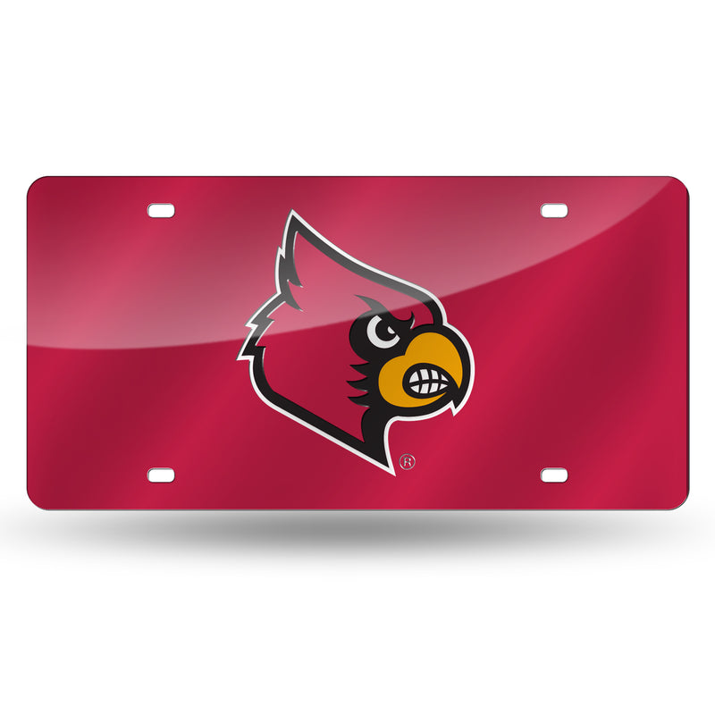Louisville Cardinals Colored Laser Cut Auto Tag