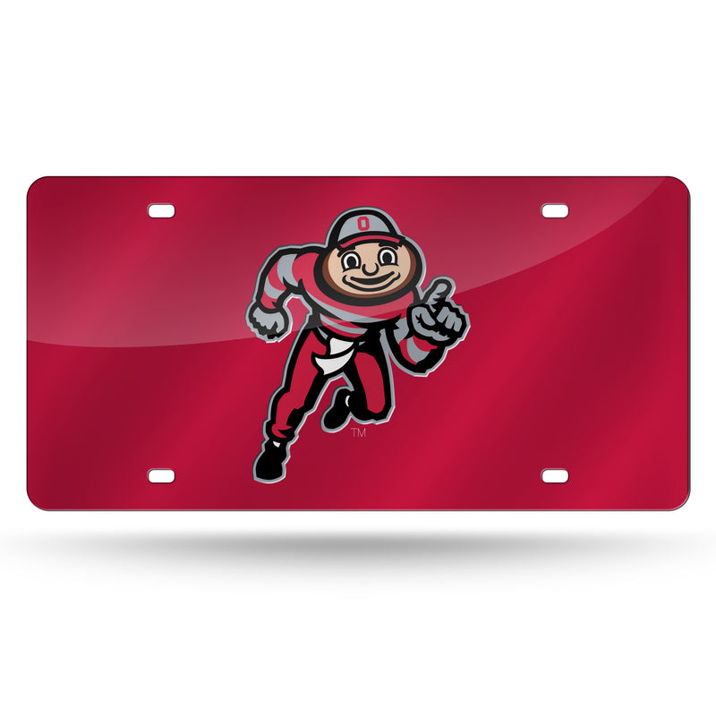 Ohio State University Brutus Logo Colored Laser Cut Auto Tag