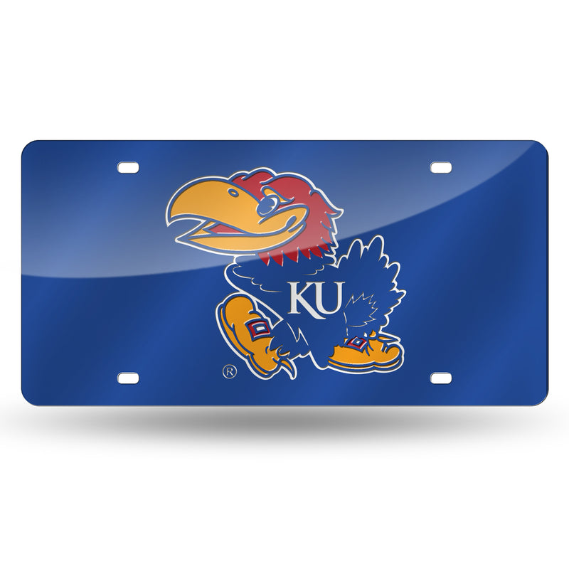 Kansas Jayhawks Colored Laser Cut Auto Tag