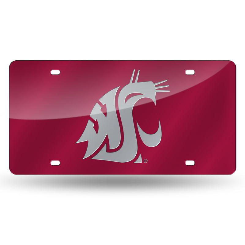 Washington State Cougars Colored Laser Cut Auto Tag