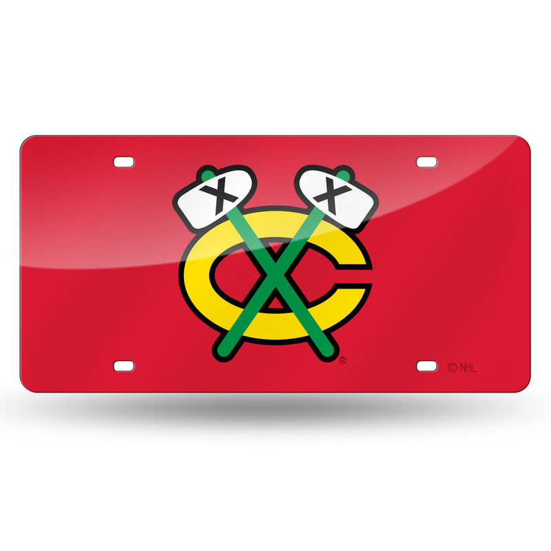 Chicago Blackhawks Colored Laser Cut Auto Tag