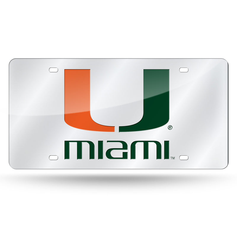 Miami Hurricanes Silver Laser Cut Tag