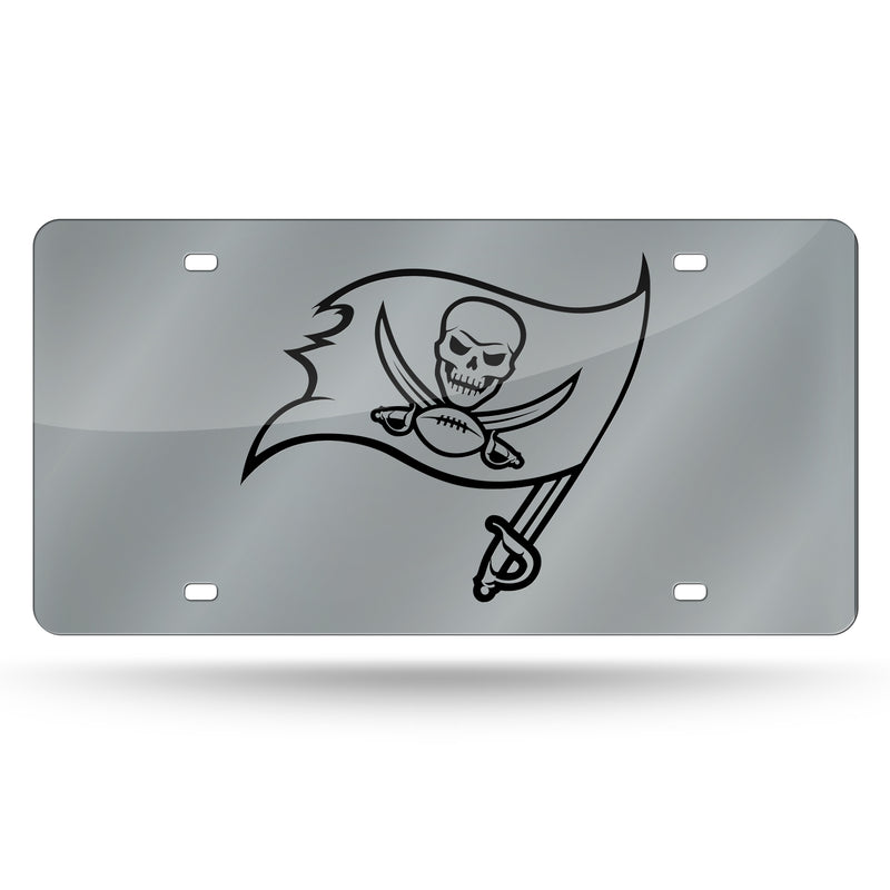 Tampa Bay Buccaneers Flag Silver Laser Cut Auto Tag