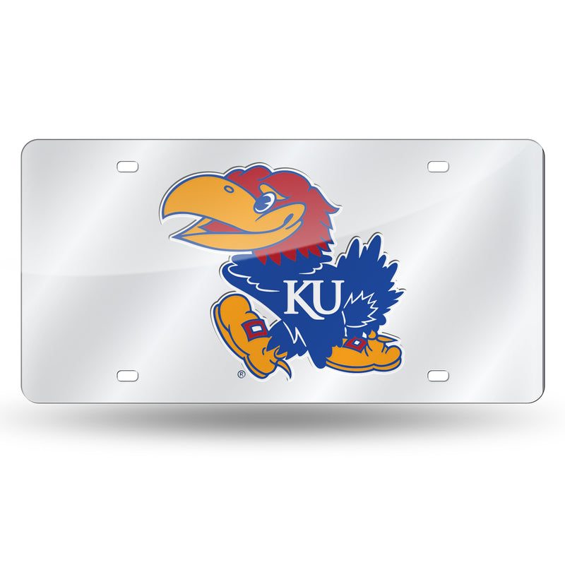 Kansas Jayhawks Silver Laser Cut Tag