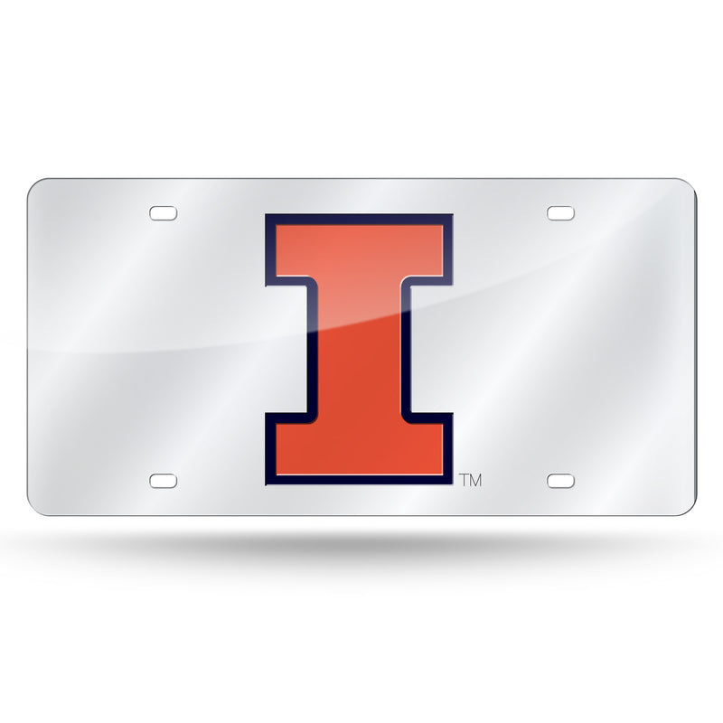 Illinois Fighting Illini Silver Laser Cut Tag