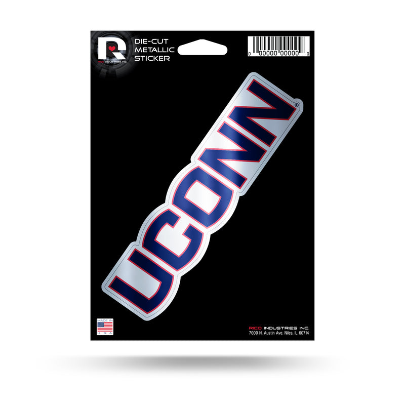 Uconn Die Cut Metallic Sticker