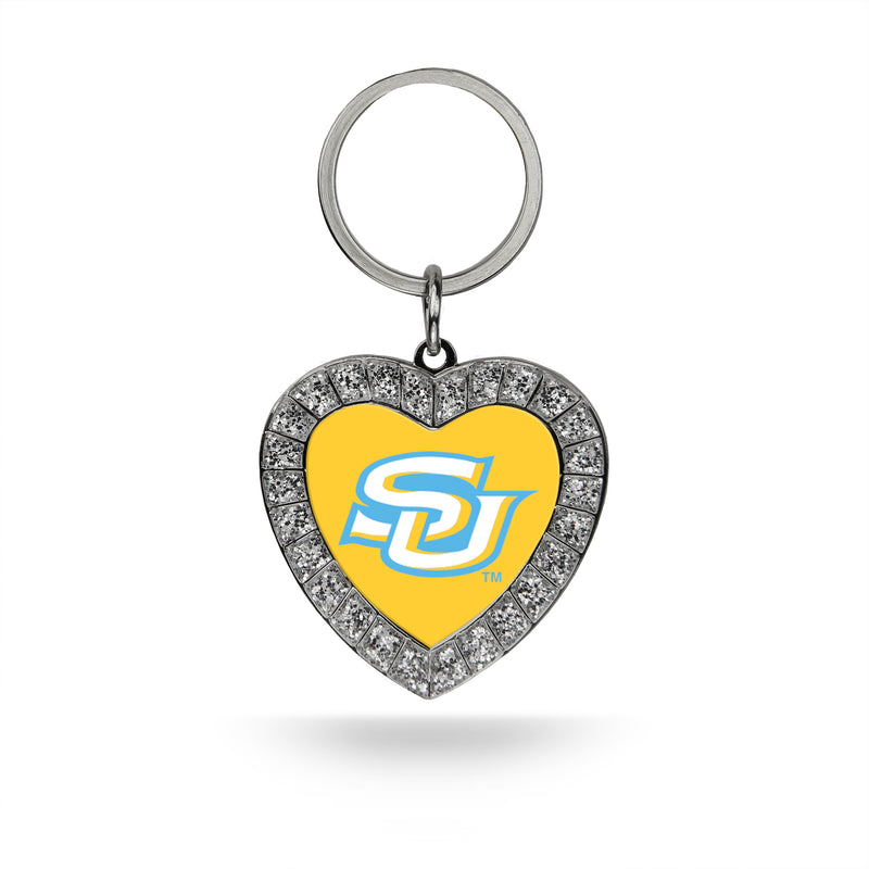 Southern University Rhinestone Heart Keychain