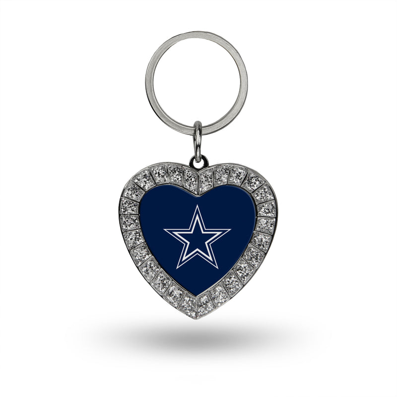 Cowboys Rhinestone Heart Keychain