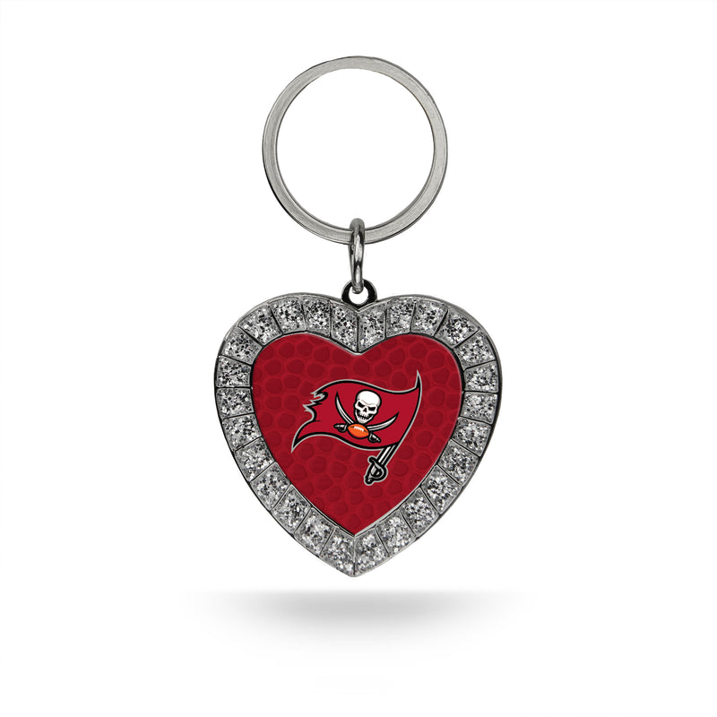 Tampa Bay Buccaneers Rhinestone Heart Keychain