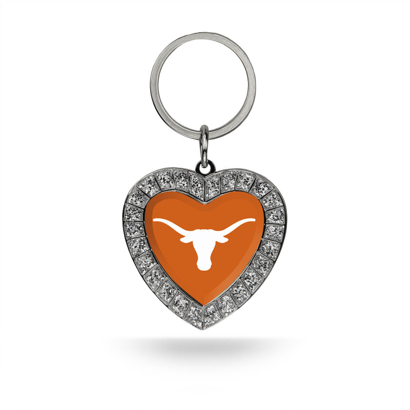 Texas Rhinestone Heart Key Chain