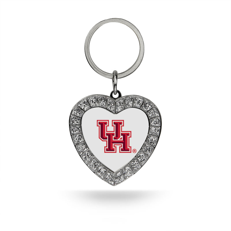 Houston Rhinestone Heart Keychain