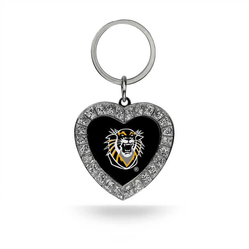 Fort Hays State Rhinestone Heart Keychain