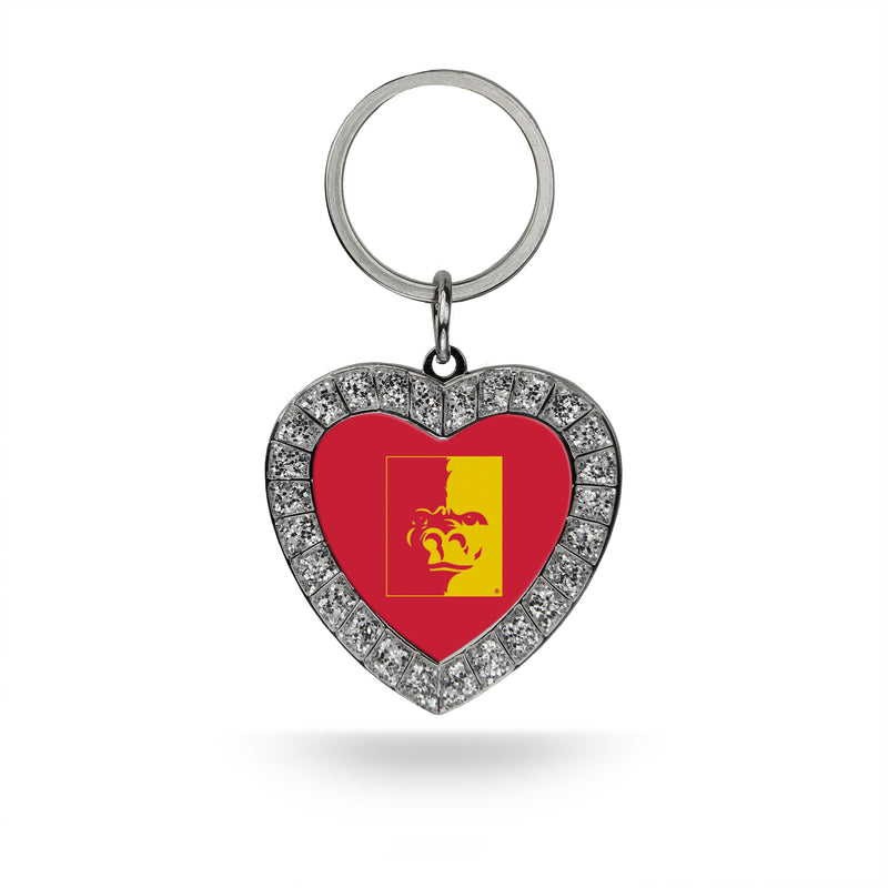 Pittsburg State Rhinestone Heart Keychain