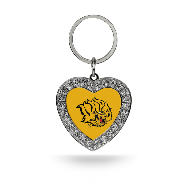 Arkansas Pine Bluff Rhinestone Heart Keychain