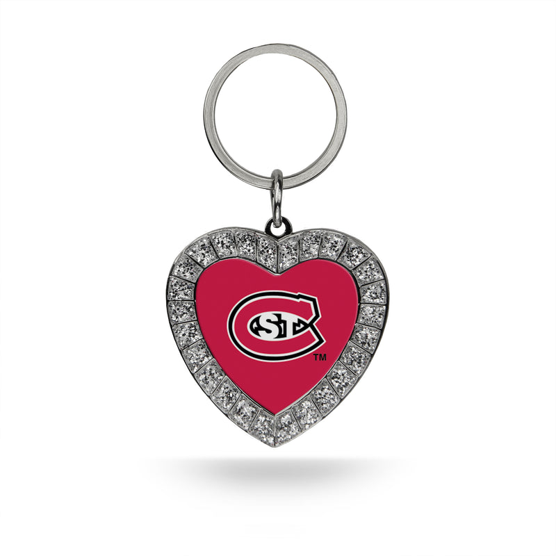 St. Cloud State Rhinestone Heart Keychain