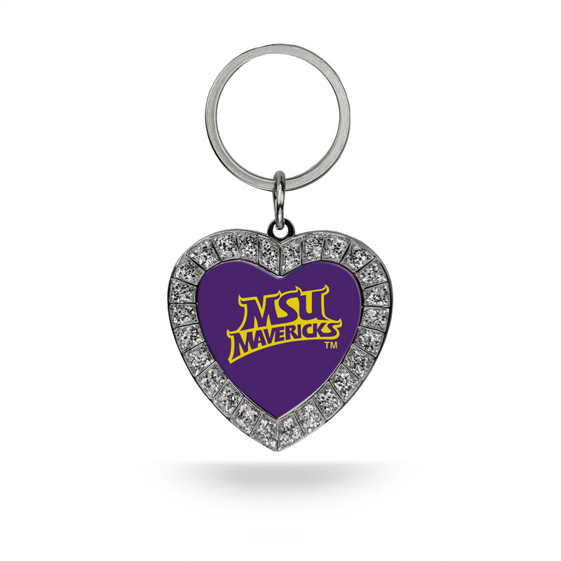 Minnesota State-Mankato Rhinestone Heart Keychain