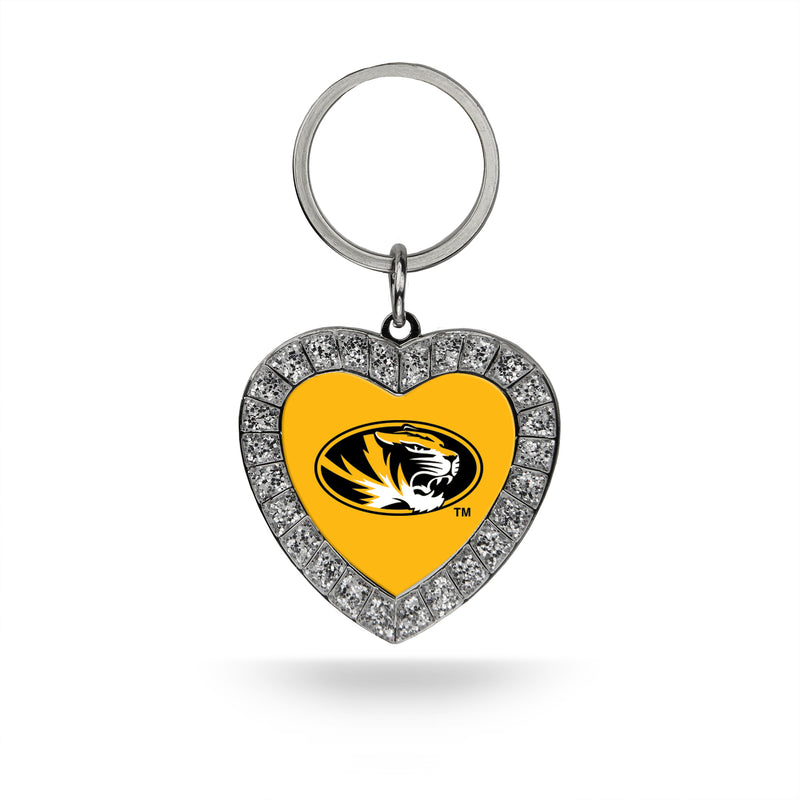 Missouri University Rhinestone Heart Key Chain