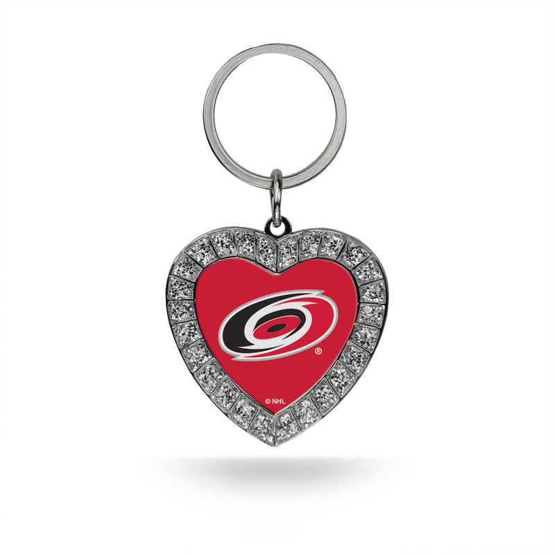 Hurricanes Rhinestone Heart Keychain