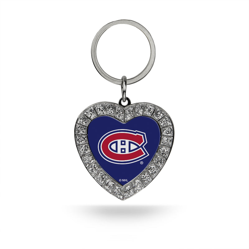 Canadiens Rhinestone Heart Keychain