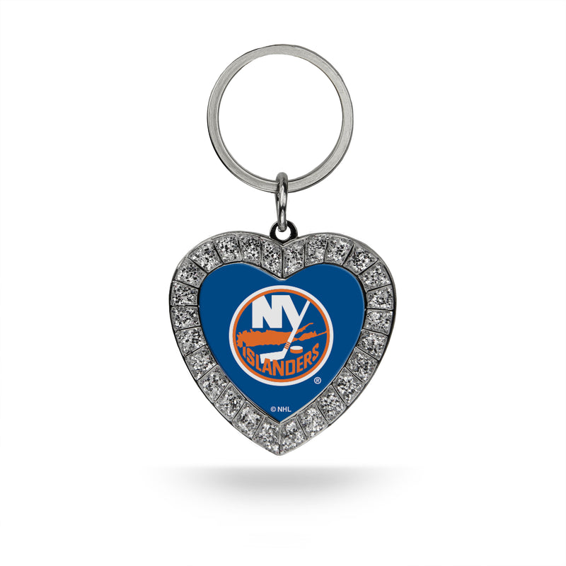 Islanders Rhinestone Heart Keychain