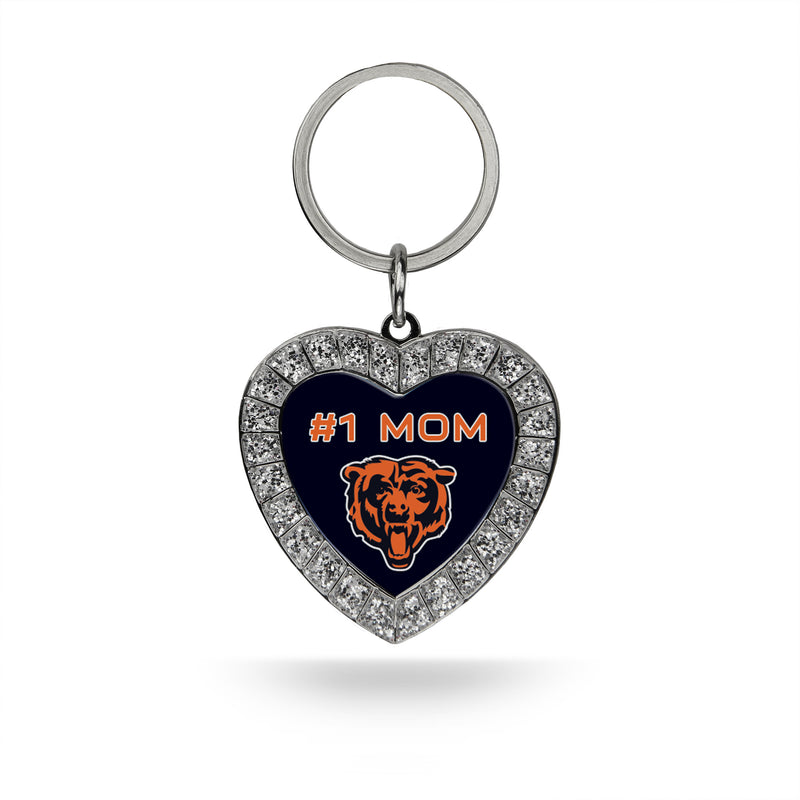 # 1 Mom Bears Rhinestone Heart Keychain