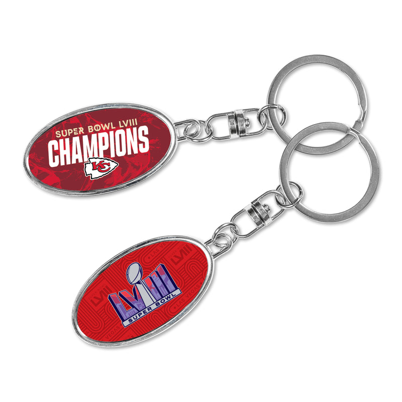 Chiefs 2024 Super Bowl LVIII Champions Metal Spinner Keychain