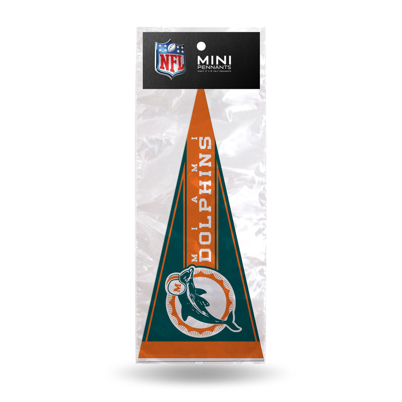 Dolphins Retro 8 Pack Mini Pennant Set