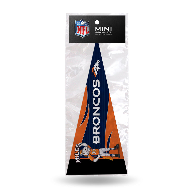 Broncos Mascot 8 Pack Mini Pennant Set