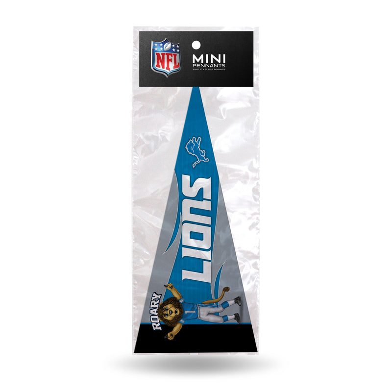 Lions Mascot 8 Pack Mini Pennant Set