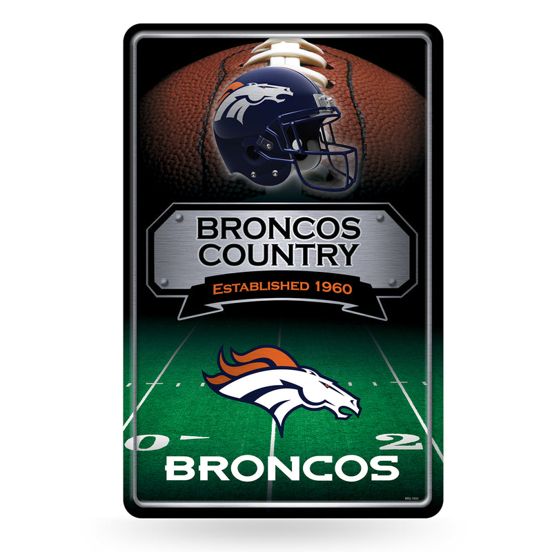 NFL Denver Broncos 11" x 17" Large Metal Home Décor Sign By Rico Industries