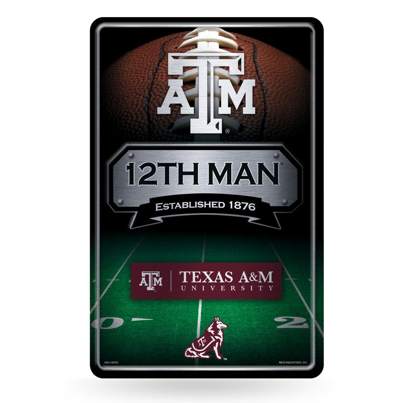 Texas A&M 11X17 Large Embossed Metal Wall Sign