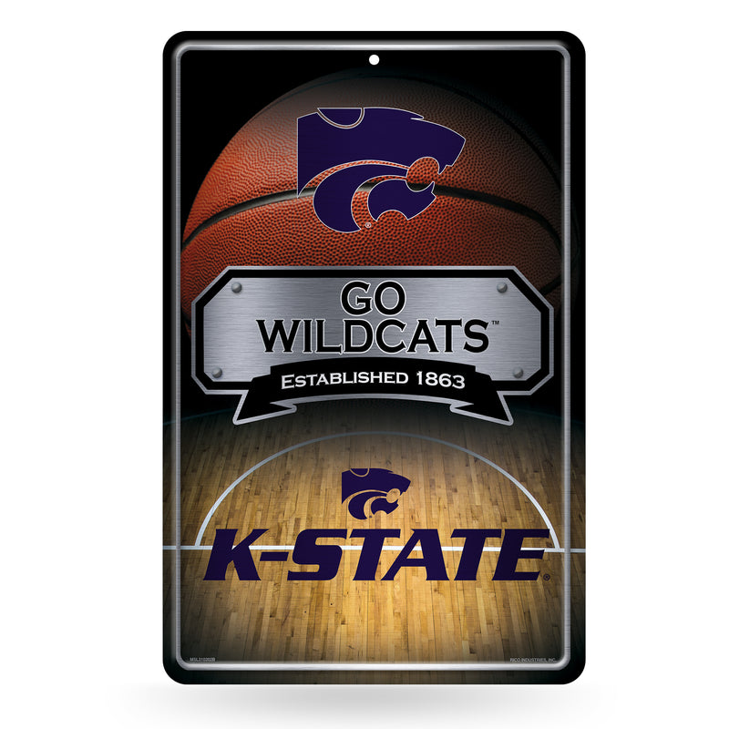 Kansas State University Basketball Large Raw Metal Sign (11X17)