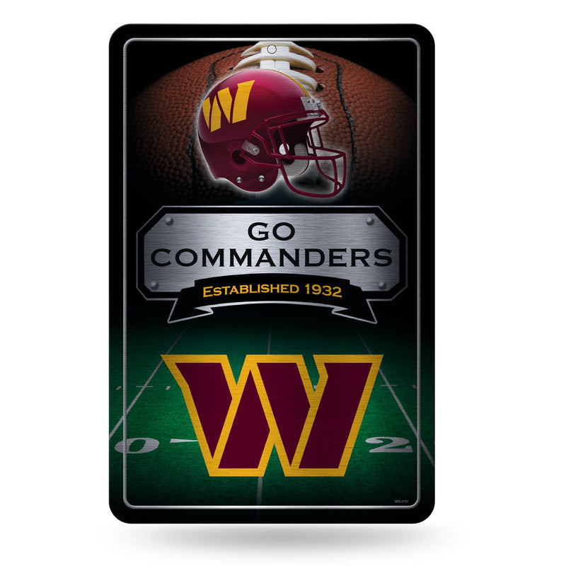 Washington Commanders Large Embossed Metal Sign (11X17)