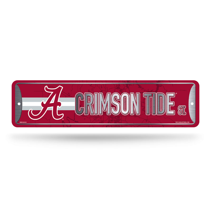 NCAA Alabama Crimson Tide Metal Street Sign 4" x 15" Home Décor - Bedroom - Office - Man Cave By Rico Industries