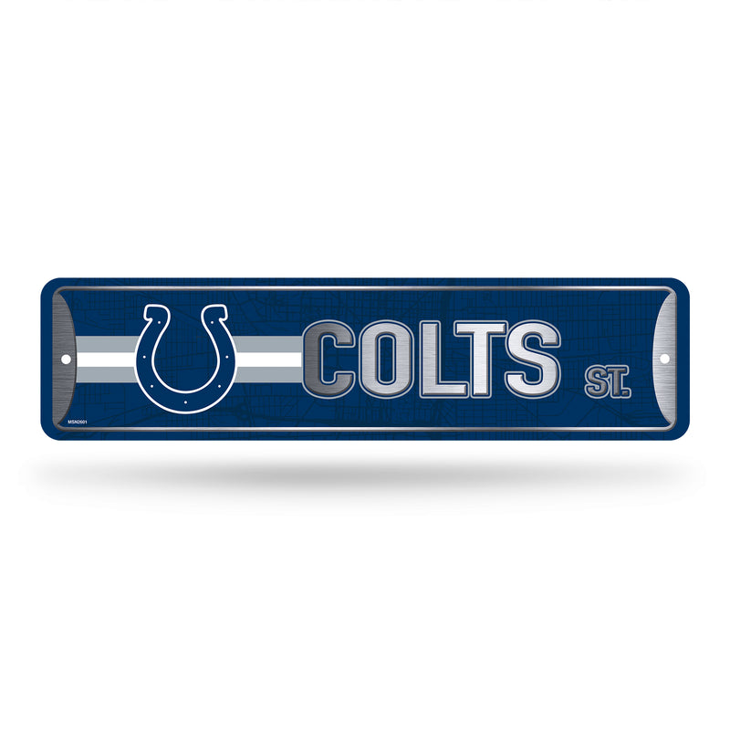 NFL Indianapolis Colts Metal Street Sign 4" x 15" Home Décor - Bedroom - Office - Man Cave By Rico Industries