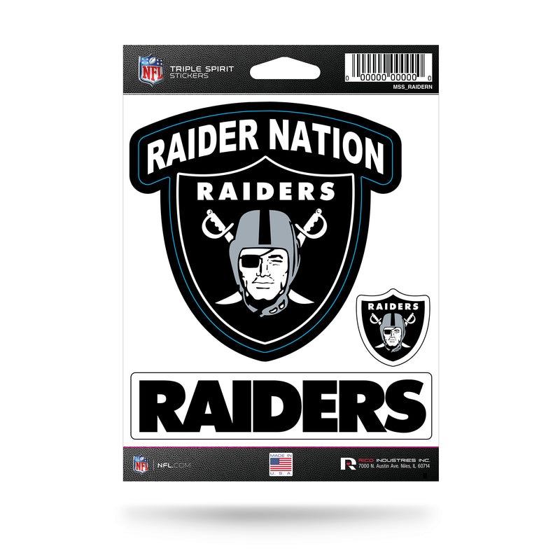 Las Vegas Raiders  - "Raider Nation" Triple Spirit Stickers