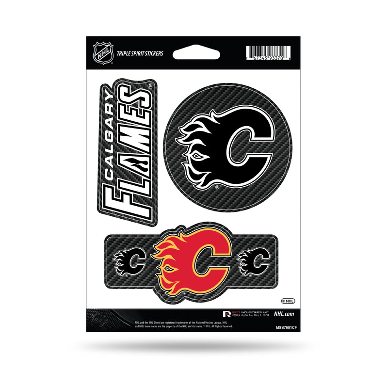 Flames - Carbon Fiber Design - Triple Spirit Stickers