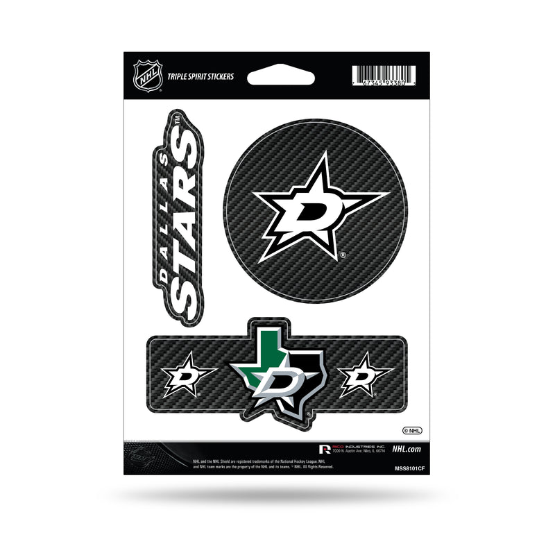 Stars - Carbon Fiber Design - Triple Spirit Stickers