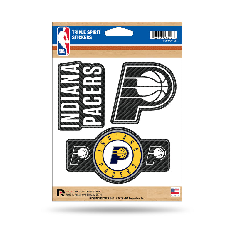 Pacers - Carbon Fiber Design - Triple Spirit Stickers