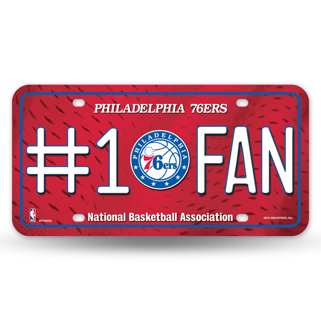 NBA Philadelphia 76ers #1 Fan Metal Auto Tag 8.5