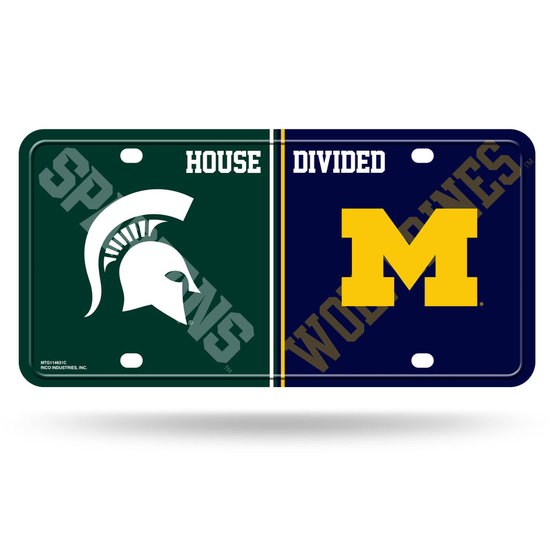 Michigan University/Michigan State House Divided Metal Tag