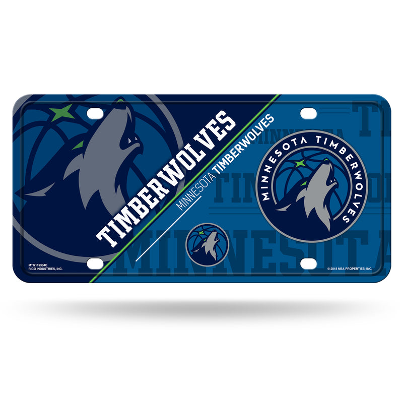 Timberwolves Split Design Metal Tag