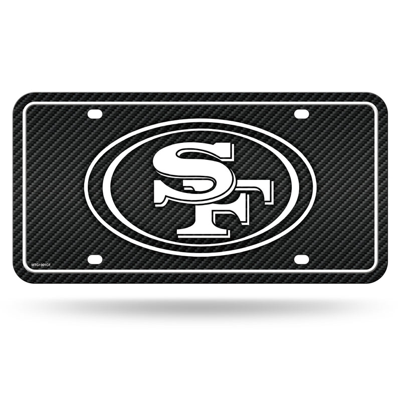 49ers - Carbon Fiber Design - Metal Auto Tag