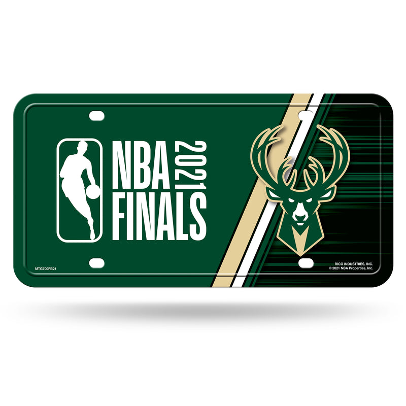 Bucks 2021 NBA Finals Bound Metal Auto Tag